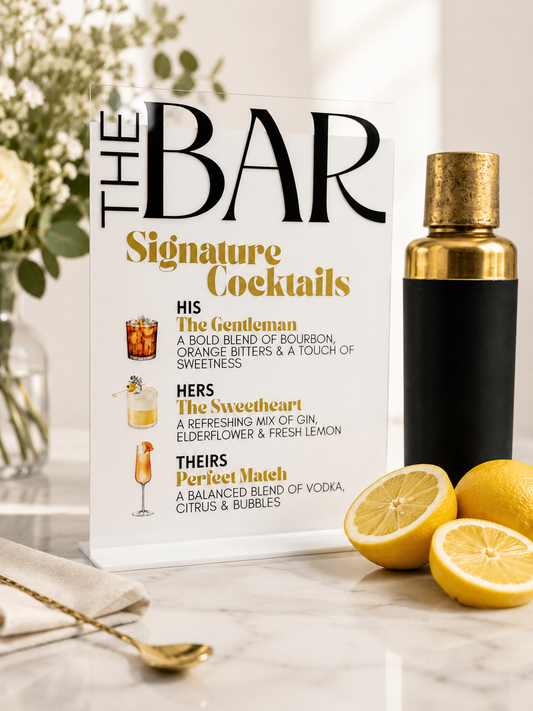 Custom Wedding Bar Sign- Bold