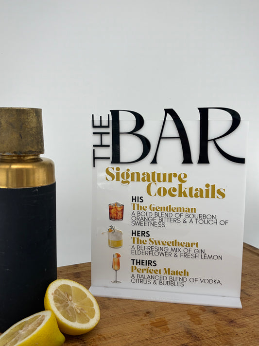 Custom Wedding Bar Sign- Bold